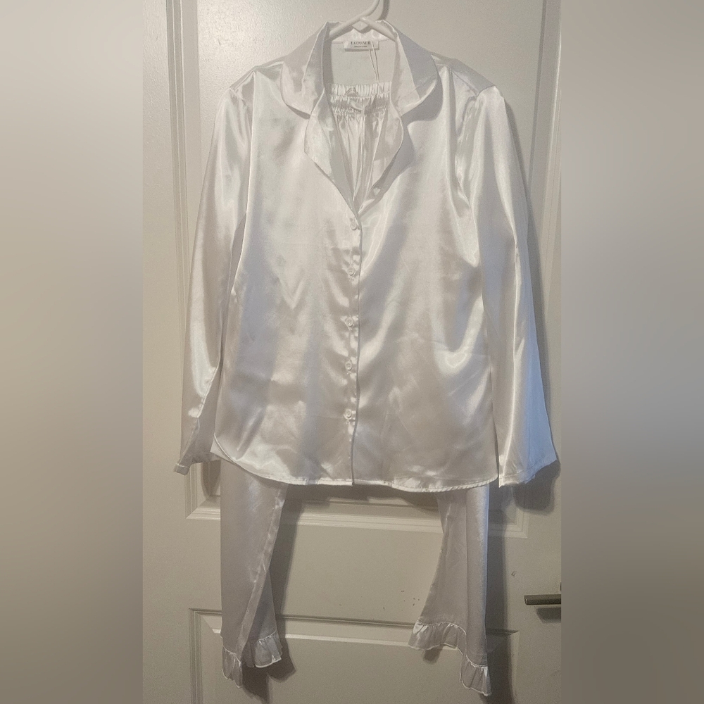 Equaver women's satin two-piece bride pajamas